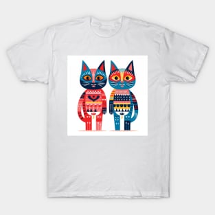 Mexican Alebrijes,Huichol Art,Papel Picado- cat T-Shirt